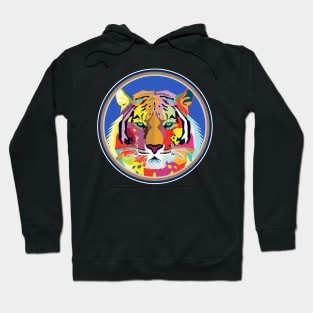 Tiger Shirt Colorful Pop Art Tiger's Head Geometric Hoodie